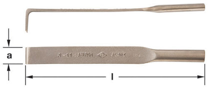 Ampco S-11G aluminum bronze deck scraper with dimensions