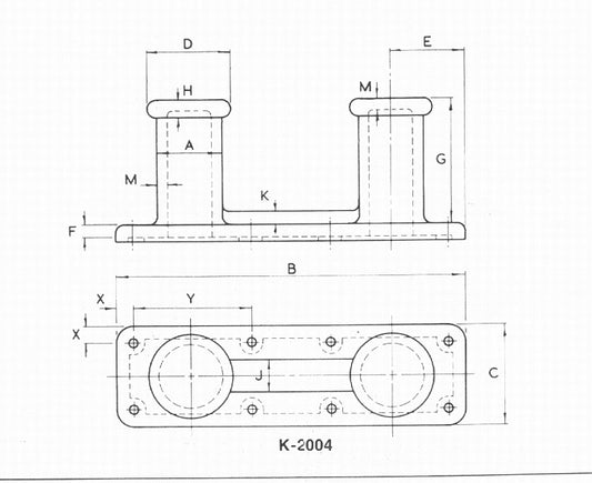Double Bitt Straight Bollard