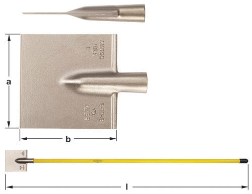 Ampco S-71S aluminum bronze floor scraper blade, 6 by 6-3/4 inch, with dimensions