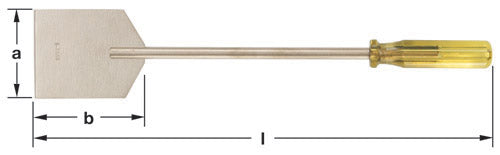 Ampco S-1069 aluminum bronze hand scraper, 19 inch, with dimensions