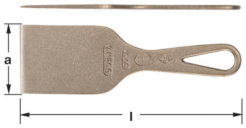 Ampco S-40 aluminum bronze spray booth scraper with dimensions