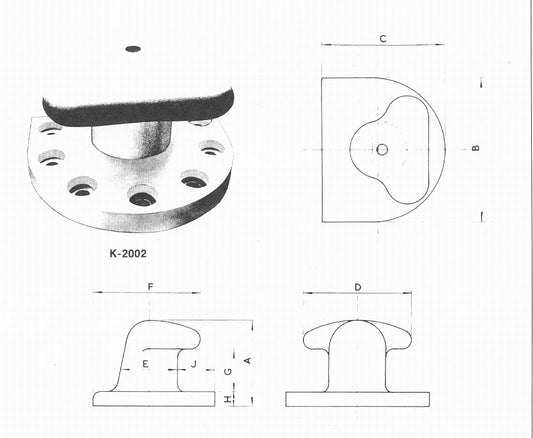 Tee Head Bollard with D Shaped Base